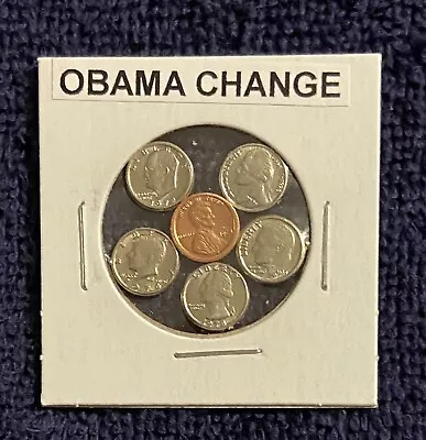  Obama Change  - Mini Modern U.s. Coins In Holder   • $7.98