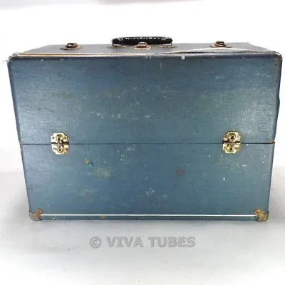 Medium Blue Speckled Raytheon Vintage Radio TV Vacuum Tube Valve Caddy Case • $69.95