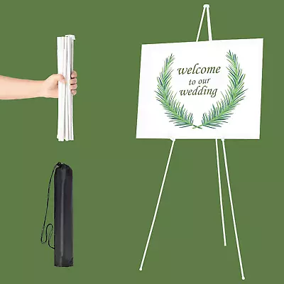 Sign-W White Easel Stand For Display Wedding Sign & Poster - 63 Inches Tall E... • $47.02