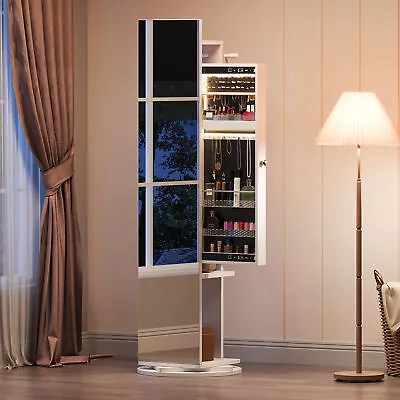 4-in-1 Jewelry Mirror Cabinet W/Led Lights Full Length Mirror Armoire Organizer • $139.99