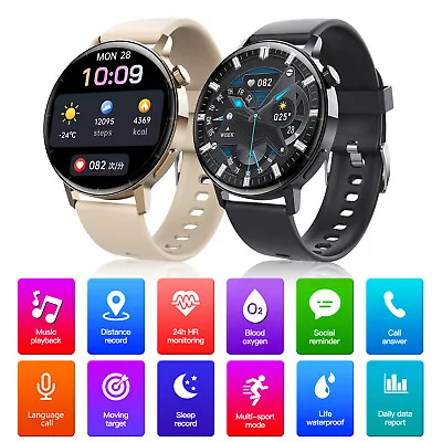 $85.99 • Buy Bluetooth Call Smart Watch Women Men Heart Rate Blood Pressure Blood Sugar Watch