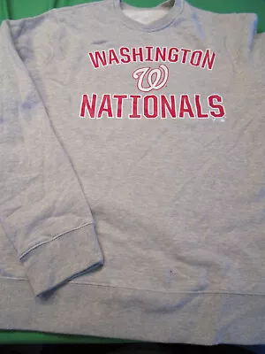 Nwt  Fanatics Washington Nationals Mens Crew Neck Sweatshirt Gray Xl • $22.49