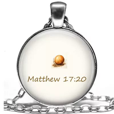 Matthew 17:20 Necklace Mustard Seed Faith Bible Scripture Artisan Religious Gift • $14.95