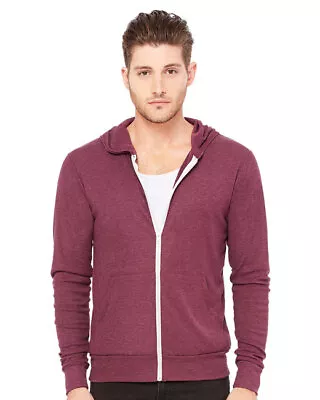 Bella + Canvas 3939 Unisex Long Sleeve Triblend Full-Zip Lightweight Hoodie • $28.80