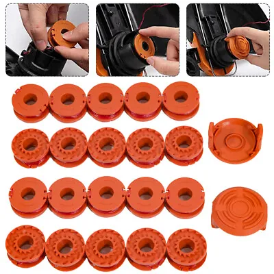 20-pack WA0010 Grass Trimmer Spools Line + 2 Caps For WORX Weed Eater Edger • $14.30
