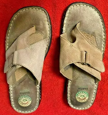 EARTH SPIRIT Size 7 Leather Cushioned Sandals Good Vtg. Condition Please Read • $12