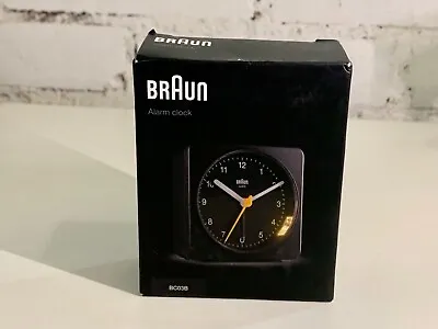 Braun Classic Analogue Alarm Clock W/ Snooze And Light Quiet Quartz Black BC03B • $45.88