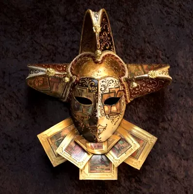 Masquerade Venetian Mask Unisex Wear Wall Decoration Black Gold Jolly Venice In • $29900