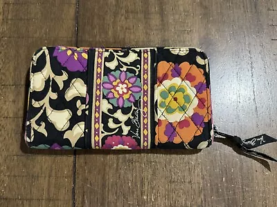 Vera Bradley Accordion Wallet Retired Suzani Pattern Zip Around Very Clean EUC • $14