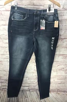 Mudd Women's Jeans Size 11 FLX Stretch High Rise Distress Dark Wash NWT • $17.04