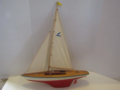 $34.87 • Buy Vintage Wood & Plastic Pond Sailboat Ship Fabric Sails Boat Germany Seifert Boot