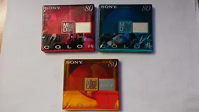 Sony Color Blank Mini Disc New & Sealed 80 Mins Minute Recordable MDW80CRR • £20