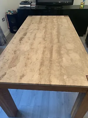 £300 • Buy Marble Tabletop On Oak Frame Dining Table And Chairs Used