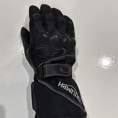 Triumph Black Leather Motorcycle Glove Right Hand Only Knuckle Guard M • $24.99