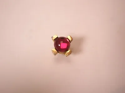 Round Red Cabochon Gold Tone Quality Vintage TINY SMALL Tie Tack Lapel Pin Q35 • $20.49