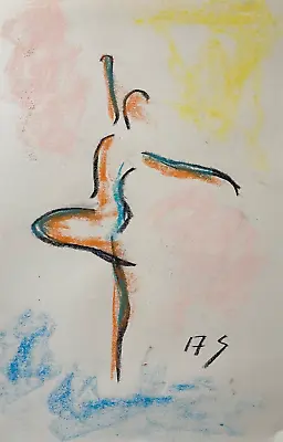 $45 • Buy Dancing Girl ORIGINAL PASTEL PAINTING  Impressionism Adult Only 