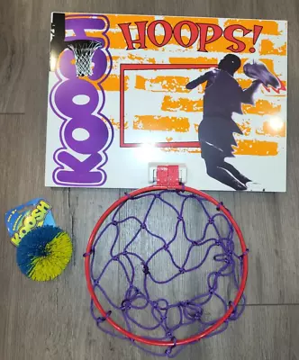 Vintage 1992 OddzOn Koosh Over Door Orange Purple Red Basketball Hoop & New Ball • $33.96