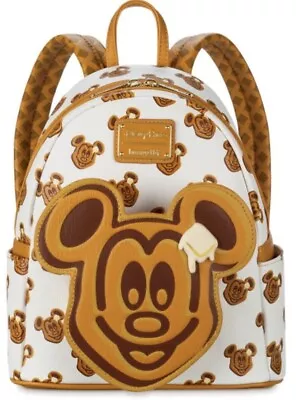 Loungefly Disney Parks Waffle Pancake Mickey Mouse Mini Backpack • $269