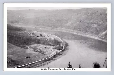 Vintage At The Narrows East Brady Pa~b&w Aerial View Rppc Postcard Ay • $21.99
