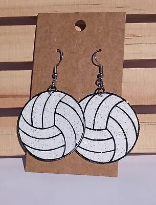 Volleyball Earrings Glitter Volleyball Earrings Sports Earrings Two Sided • $10