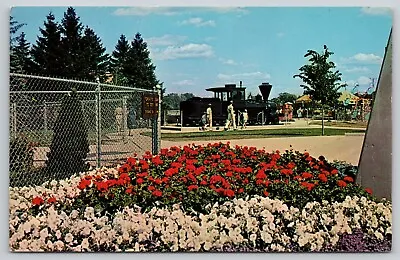 Postcard MI Traverse City Clinch Park Logging Locomotive • $4.21