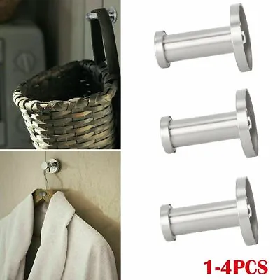 1/2/4PCS Stainless Steel Wall Hooks Wall Mount Coat Towel Hanger Bathroom • $5.88