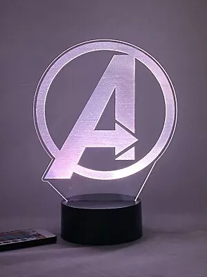 Marvel's Avengers Logo 3D LED Lamp Night Light W/Free Shipping • $28.95