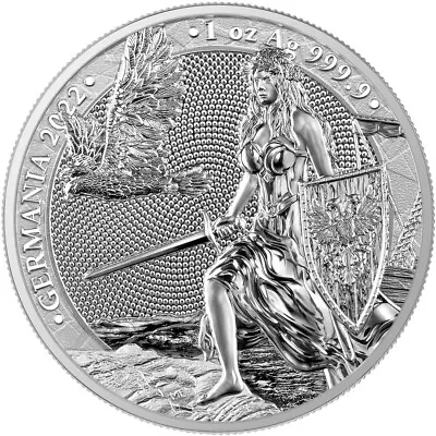 2022 Lady Germania 5 Mark 1 Oz .999 Silver BU Coin In Capsule W/ COA. 25000 • $45.95