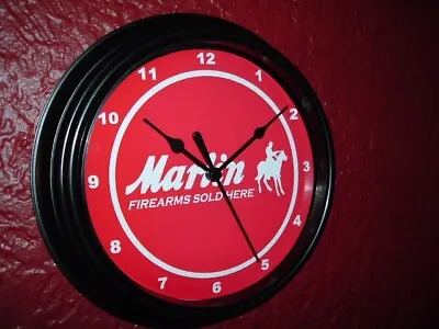 Marlin Rifle Hunting Firearms Gun Store Bar Man Cave Clock Sign • $37.99