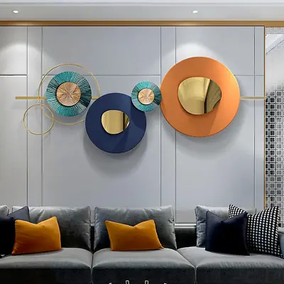 Metal Wall Art Gold Wall Decor For Living Room Modern Creative Geometric Round  • £218.53