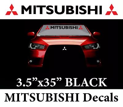 Mitsubishi Windshield Decal Car Turbo Evolution DOHC Lancer Sport Sticker NEW • $12.99