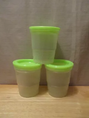 $10 • Buy Lot Of 3 BALL Freezer Jar (16oz) With Screw Lids Clear Plastic Green Lid BPA