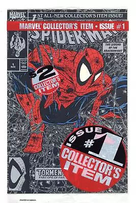 Spider-Man #1 McFarlane Polybagged Silver No Print Price NM 9.4 1990 • $29