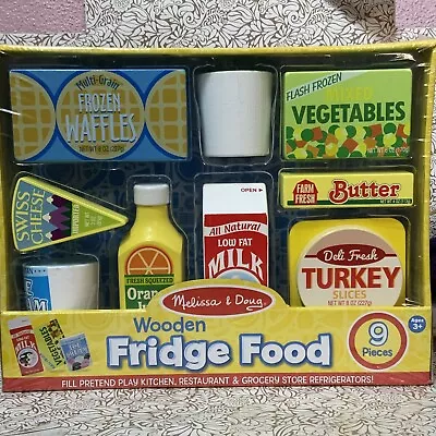 📀 Melissa & Doug Wooden Fridge Food - 9 Pieces NEW • $17.99