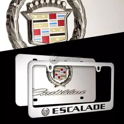 Cadillac ESCALADE Logo Stainless Steel License Plate Frame - 2PCS Front & Back • $76.58