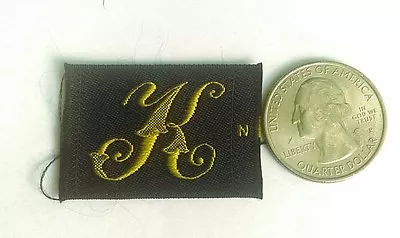 Antique Initial Monogram K Sewing Patch Gold Black Letter Font A3 • $10.49