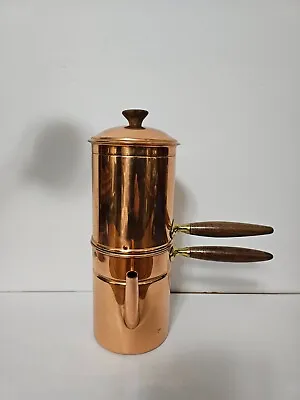 Vintage Tagus Copper Espersso Pot Wood Handle Made In Portugal • $29.99