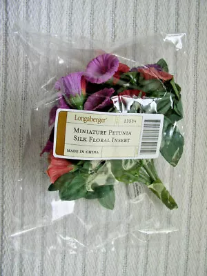 Longaberger Miniature Silk PETUNIA FLORAL INSERT ~ Flowers For May Basket 23504 • $19.95