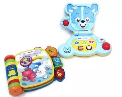 Vtech Toys Baby Bear Laptop Rhyme Discover Book Lights Play Educational Lot Of 2 • $18.77