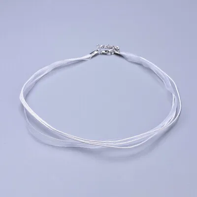 White Organza Ribbon Wax Cotton Cord Necklace Making Lobster Clasp UK • £1.99