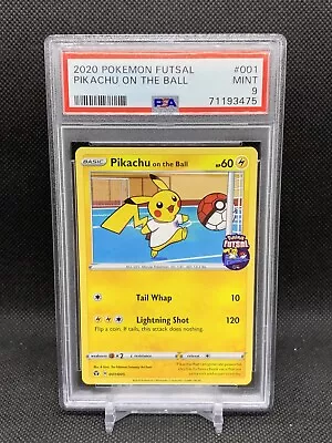 $49.99 • Buy PSA 9 MINT Pokemon Pikachu On The Ball 001/005 UK Exclusive Futsal