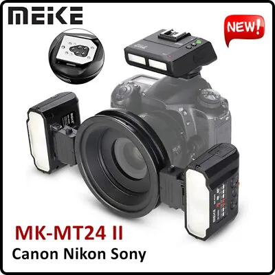 MEIKE MK-MT24 Macro Twin Flash Light Ring Speedlite For Canon Sony Nikon Camera • $306