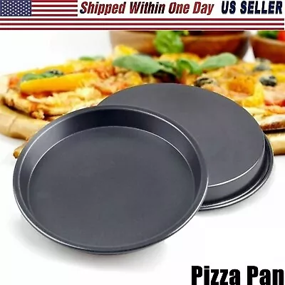 11Inch Pizza Tray Non Stick Oven Round Pizza Pan Carbon Steel Baking Tray Plate • $12.54