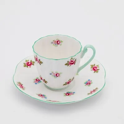 Vintage Shelley English Bone China  Rosebud  Demitasse Teacup Set • $18