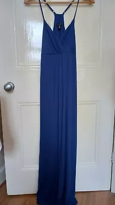 Willi Smith Blue Jersey Racer Back Maxi Dress Size S Worn Once • £7.99