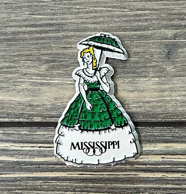 Vintage Mississippi Woman In Green Dress Refrigerator Magnet 2.75” • $14.99