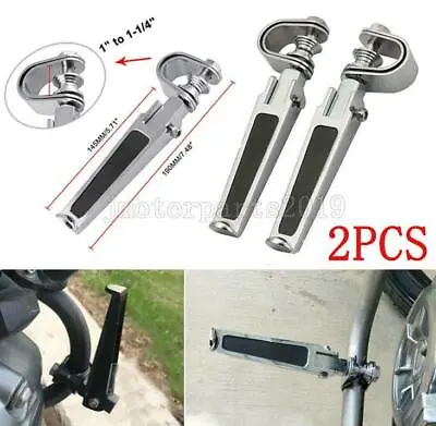 Chrome Chrome Engine Guard Foot Pegs Mount For Yamaha V-Star 650 950 1100 1300 • $34.39