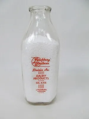 $9.99 • Buy Vintage Baby Orange Milk Bottle Glass Quart – Lynchburg, VA Westover Dairy