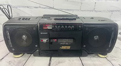 Vtg SHARP WQ-T238 (BK) Stereo Radio Cassette Recorder Twincam AM FM Boombox Dub • $99