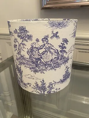 Lampshade In White And Blue Toile De Jouy French Design Fabric Various Sizes • £24.95